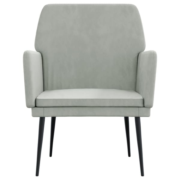 vidaXL lænestol 62x79x79 cm velour lysegrå