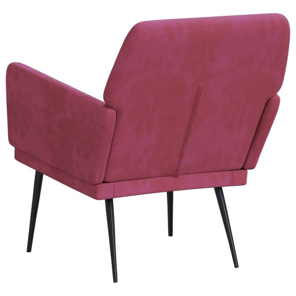 vidaXL lænestol 62x79x79 cm velour vinrød