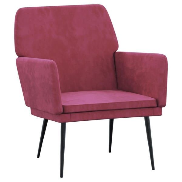 vidaXL lænestol 62x79x79 cm velour vinrød