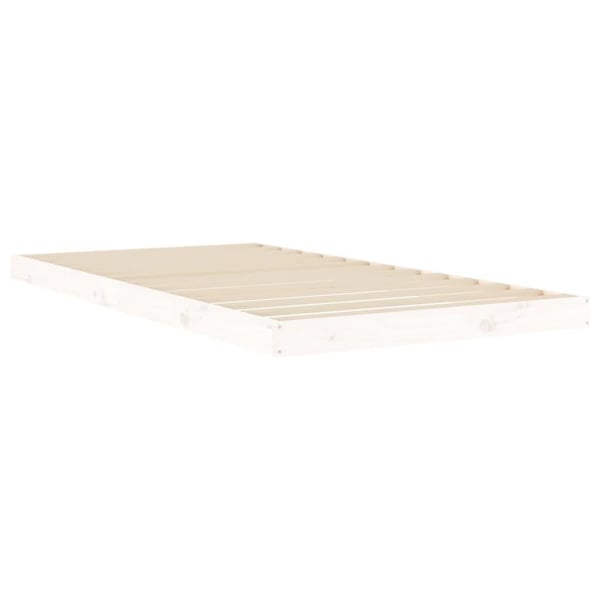 vidaXL Sengeramme hvit 100x200 cm heltre furu