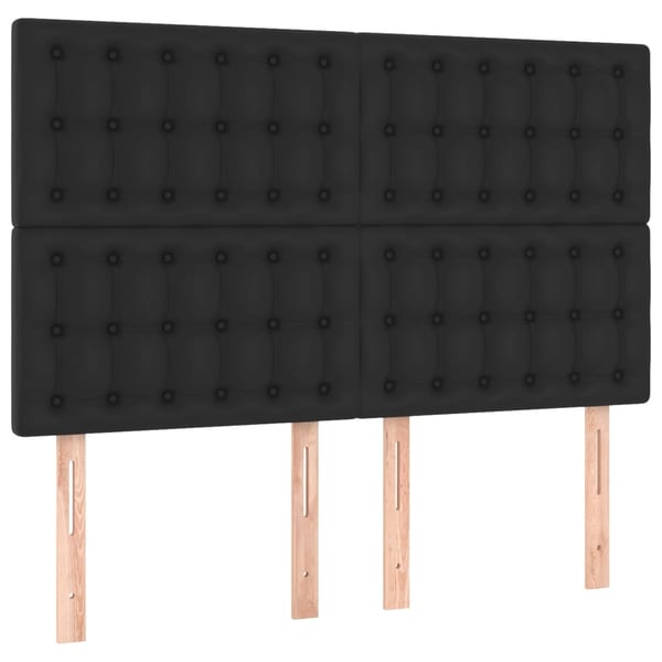 vidaXL kontinentalseng med madras 140x200 cm kunstlæder sort