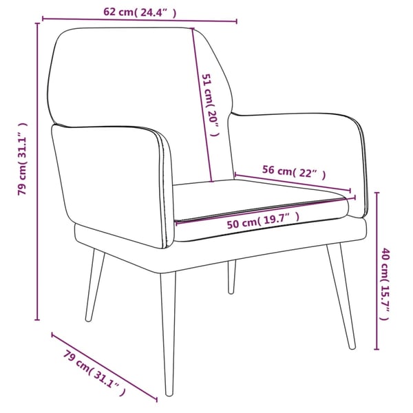 vidaXL Fåtölj mörkgrå 62x79x79 cm sammet