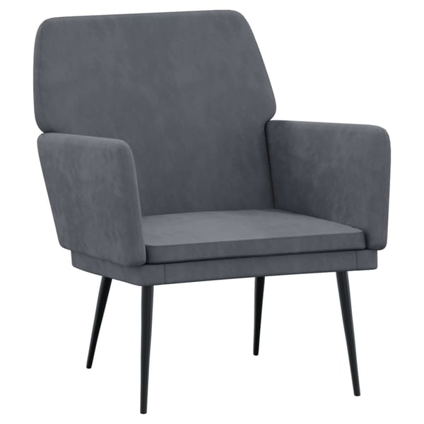 vidaXL Fåtölj mörkgrå 62x79x79 cm sammet