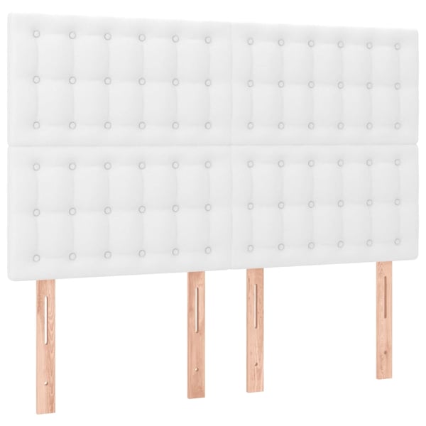 vidaXL kontinentalseng med madras 140x200 cm kunstlæder hvid