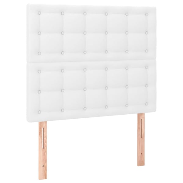 vidaXL kontinentalseng med madras 100x200 cm kunstlæder hvid