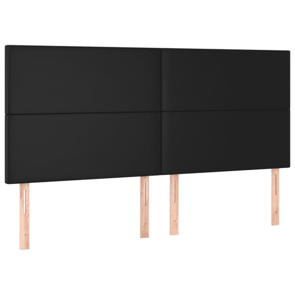 vidaXL kontinentalseng med madras 200x200 cm kunstlæder sort