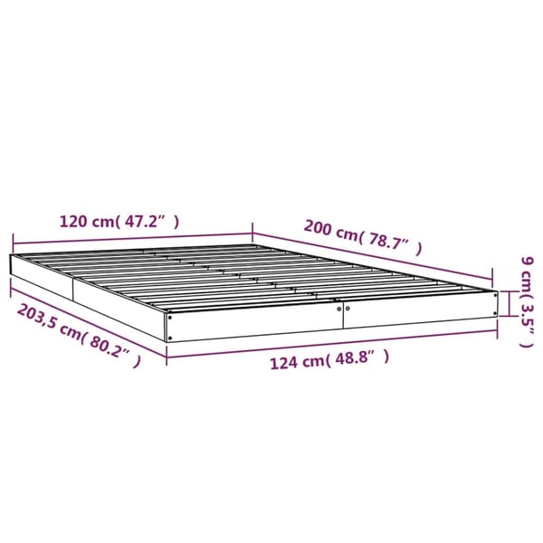 vidaXL Sengeramme hvit 120x200 cm heltre furu