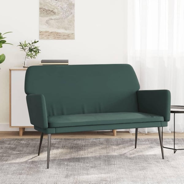 vidaXL bænk 108x79x79 cm fløjl mørkegrøn
