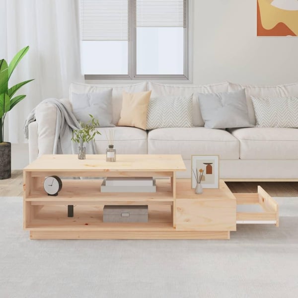 vidaXL sofabord 120x50x40,5 cm massivt fyrretræ