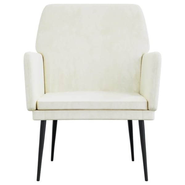 vidaXL lænestol 62x79x79 cm velour cremefarvet