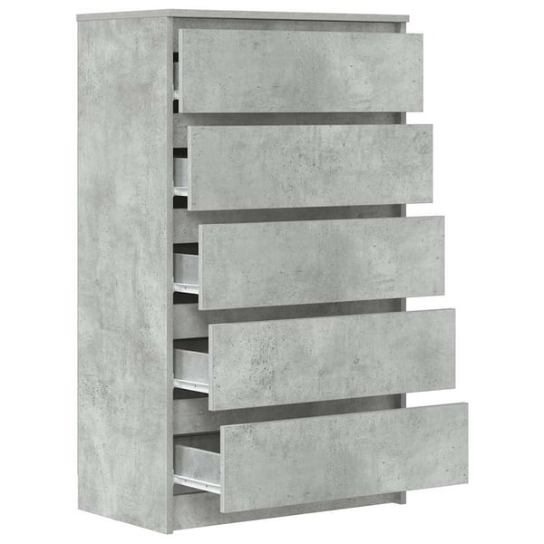 vidaXL Kommode betonggrå 60x36x103 cm konstruert tre