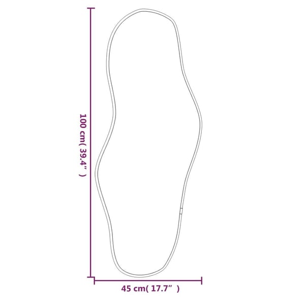 vidaXL Seinäpeili musta 100x45 cm