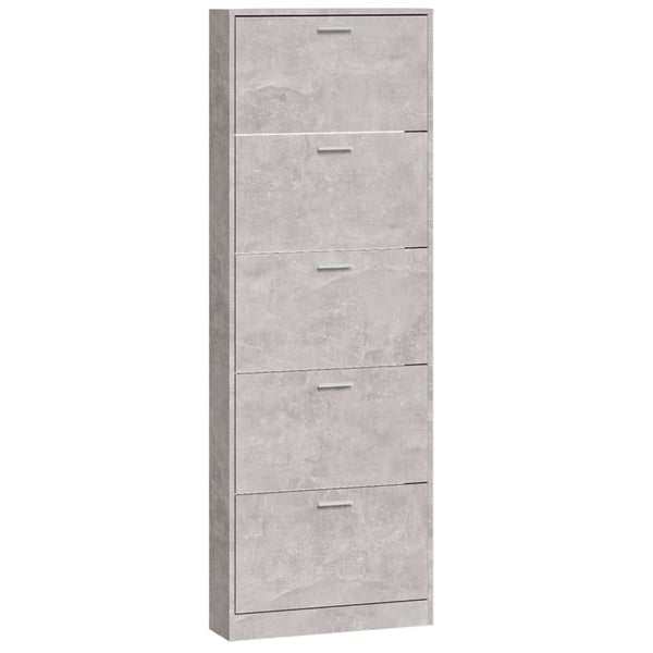vidaXL Skoskap betonggrå 59x17x169 cm konstruert tre