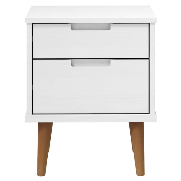 vidaXL sengebord MOLDE 40x35x48 cm massivt fyrretræ hvid