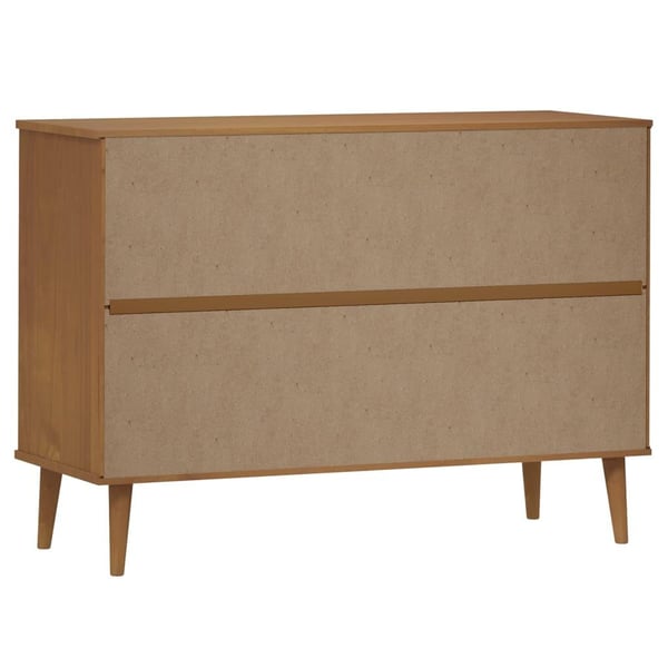 vidaXL Kommode MOLDE brun 113x40x80 cm heltre furu