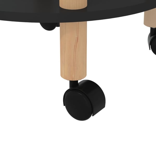 vidaXL bakkebord 38x38x82 cm konstrueret træ og massivt fyrretræ sort