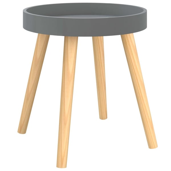 vidaXL sidebord 38x38x40 cm konstrueret træ og massivt fyrretræ grå