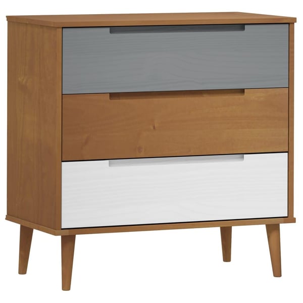 vidaXL Kommode MOLDE brun 80x40x80 cm heltre furu