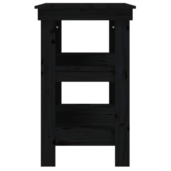 vidaXL arbejdsbord 78,5x50x80 cm massivt fyrretræ sort