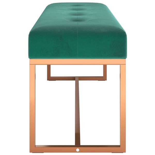 vidaXL bænk 110x36x45 cm velour mørkegrøn