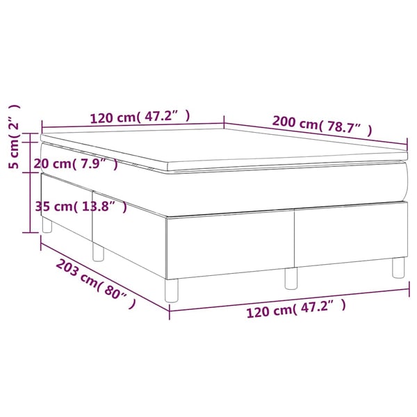 vidaXL Ramsäng med madrass svart 120x200 cm konstläder