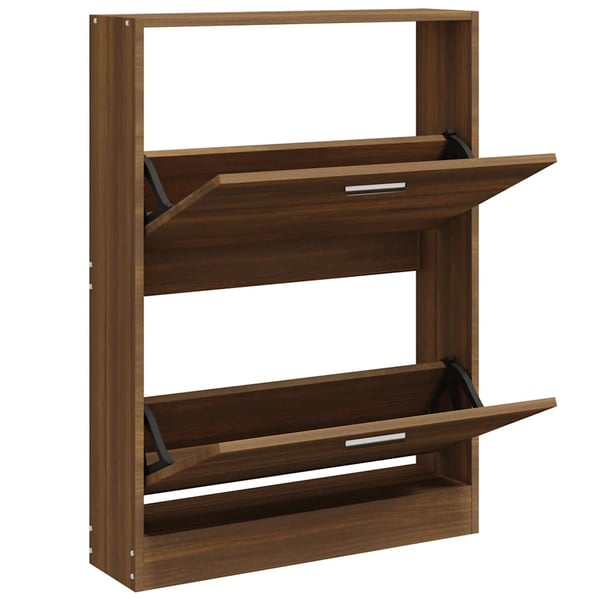 vidaXL Skoskap brun eik 59x17x81 cm konstruert tre