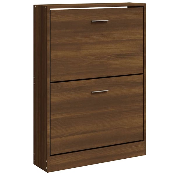 vidaXL skoskab 59x17x81 cm konstrueret træ brun egetræ