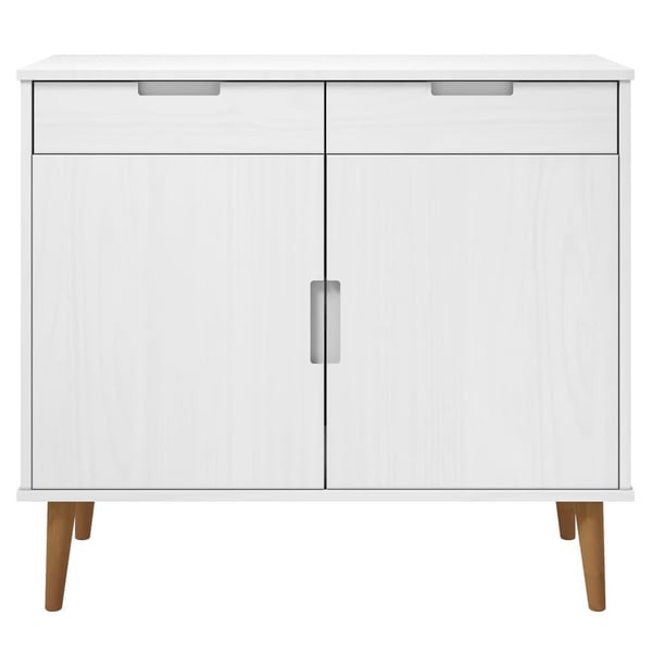 vidaXL Skjenk MOLDE hvit 90x40x80 cm heltre furu