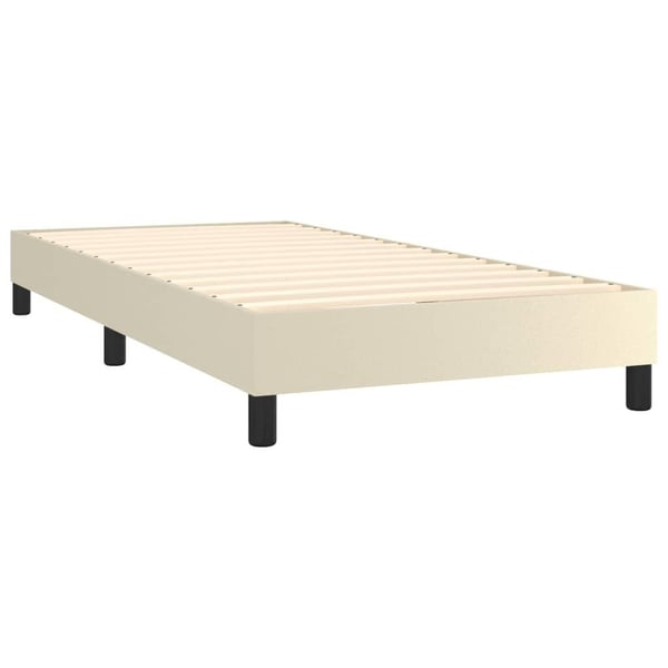 vidaXL kontinentalseng med madras 90x190 cm kunstlæder cremefarvet