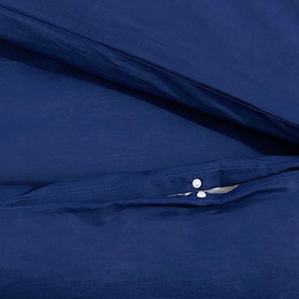vidaXL Sengesett marineblå 140x200 cm bomull