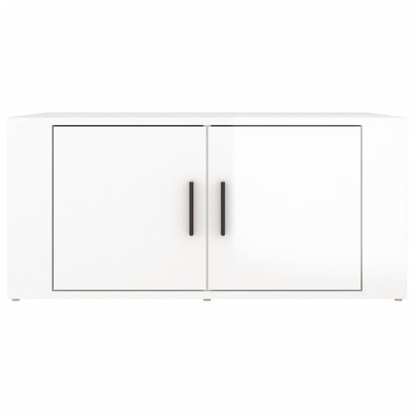 vidaXL Salongbord høyglans hvit 80x50x36 cm konstruert tre