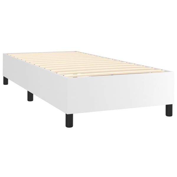 vidaXL kontinentalseng med madras 100x200 cm kunstlæder hvid