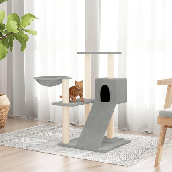 vidaXL kradsetræ med sisalstolper 82 cm lysegrå