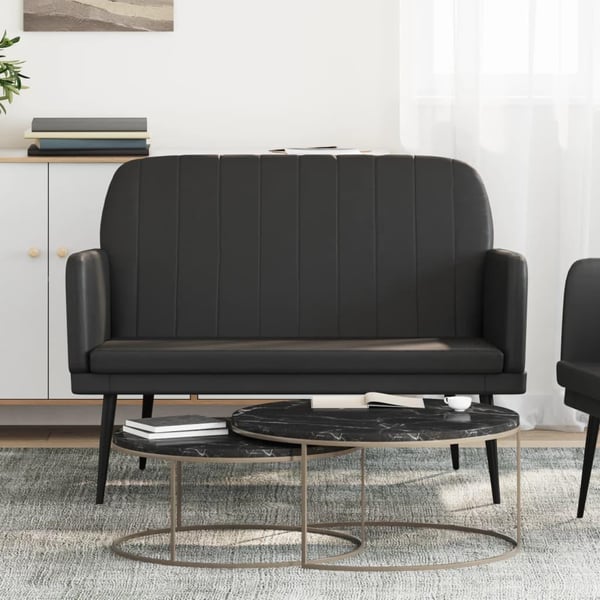 vidaXL bænk 107x80x81 cm kunstlæder sort