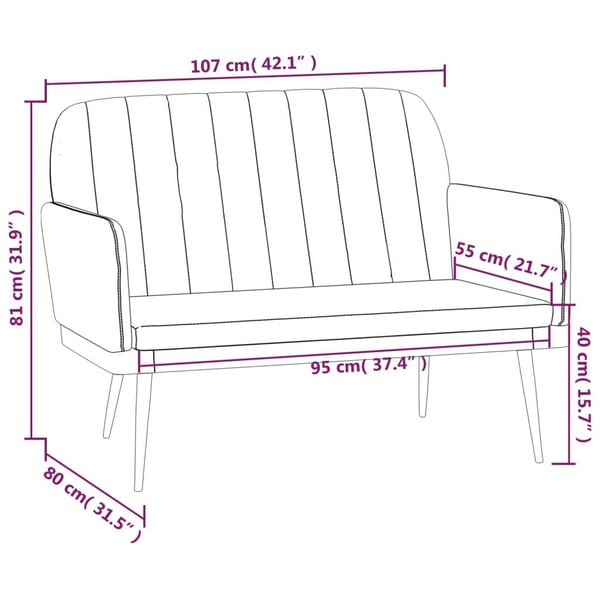 vidaXL bænk 107x80x81 cm kunstlæder sort