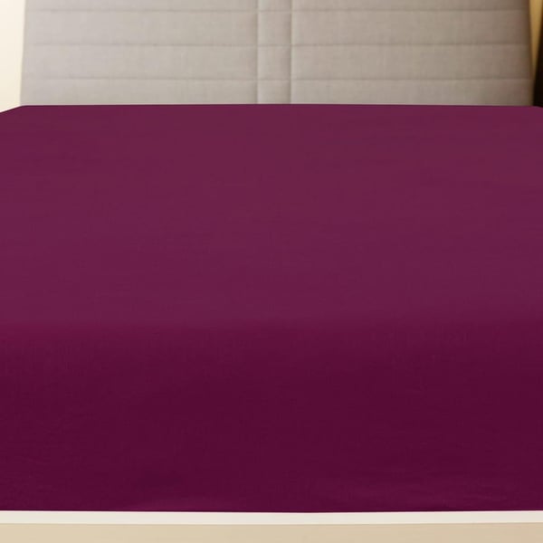vidaXL Jerseylaken vinrød 160x200 cm bomull
