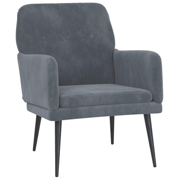 vidaXL lænestol 62x79x79 cm velour mørkegrå