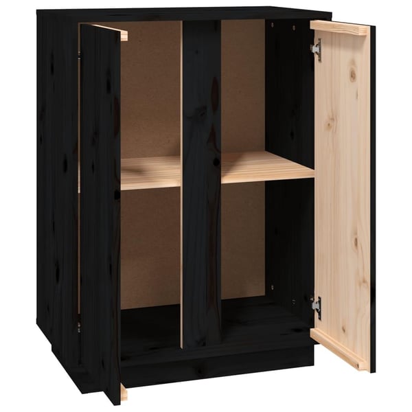 vidaXL Senkki musta 60x35x80 cm täysi mänty