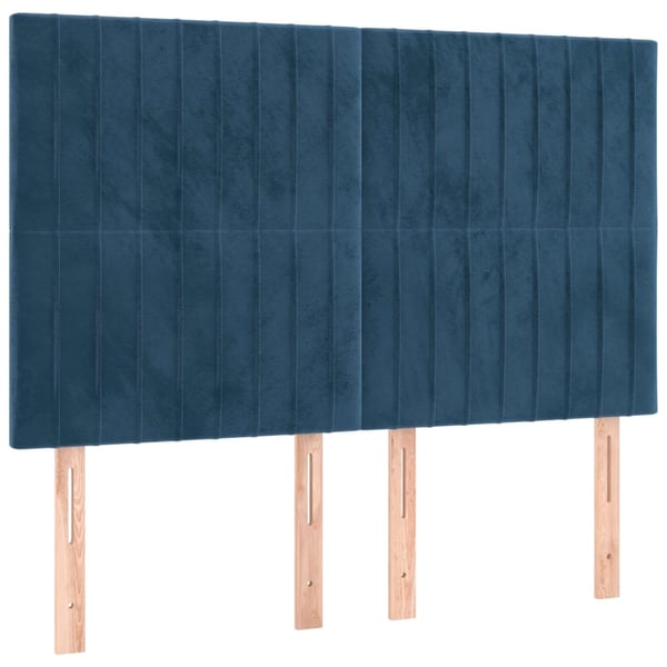 vidaXL kontinentalseng med madras 140x190 cm fløjl mørkeblå