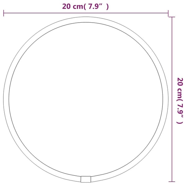 vidaXL Veggspeil sølv Ø 20 cm rund