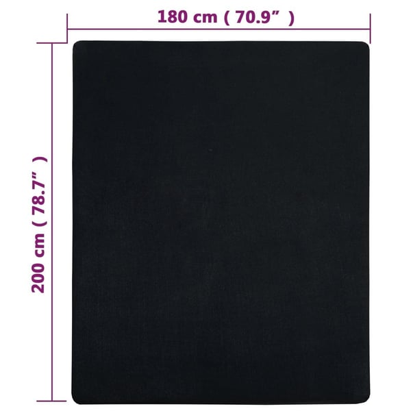 vidaXL Jerseylaken 2 stk svart 180x200 cm bomull