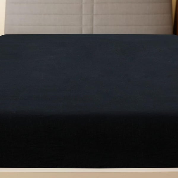 vidaXL Jerseylaken 2 stk svart 180x200 cm bomull