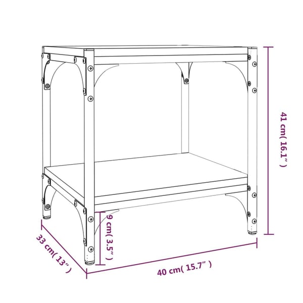 vidaXL TV-benk sonoma eik 40x33x41 cm konstruert tre og stål