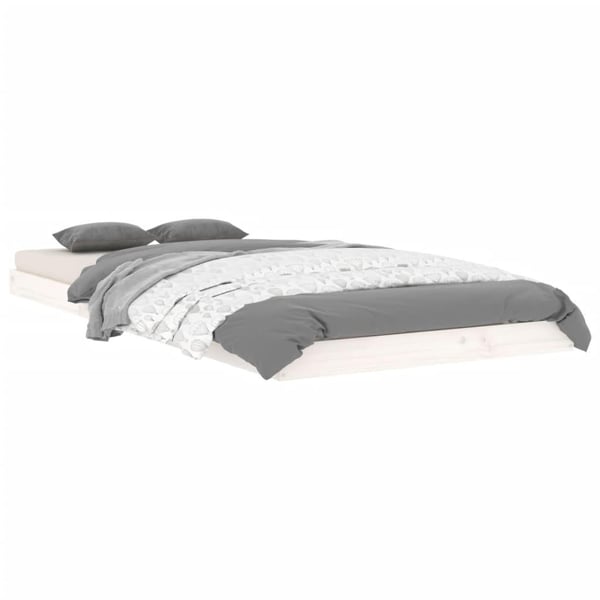 vidaXL Sengeramme hvit 90x200 cm heltre furu