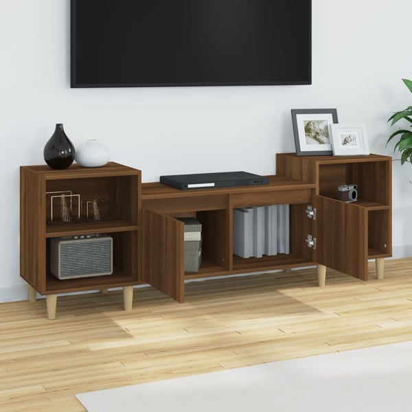 vidaXL tv-bord 160x35x55 cm konstrueret træ brun egetræsfarve