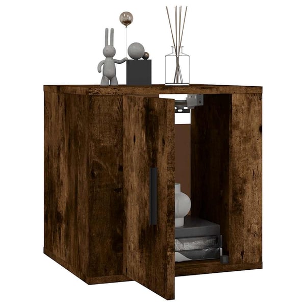 vidaXL Vegghengt TV-benk røkt eik 40x34,5x40 cm
