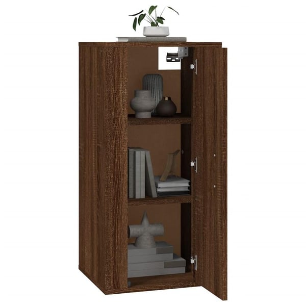 vidaXL væghængt tv-skab 40x34,5x80 cm brun egetræ