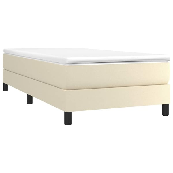 vidaXL Boxspring sengeramme 100x200 cm kunstlæder cremefarvet