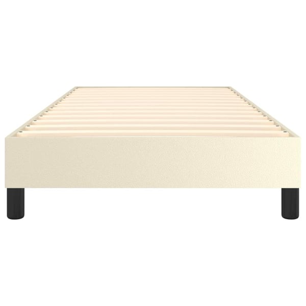 vidaXL Boxspring sengeramme 100x200 cm kunstlæder cremefarvet