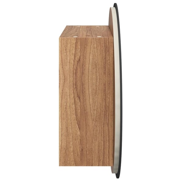vidaXL Baderomsskap med rundt speil og LED eik 47x47x17,5 cm